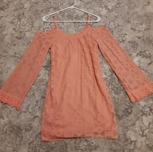 Lace cold shoulder dress